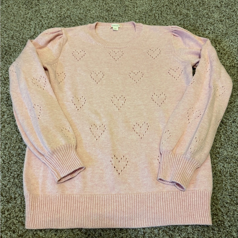 Crewcuts Light Pink Heart Sweater Size 16, Big Girls, Like New